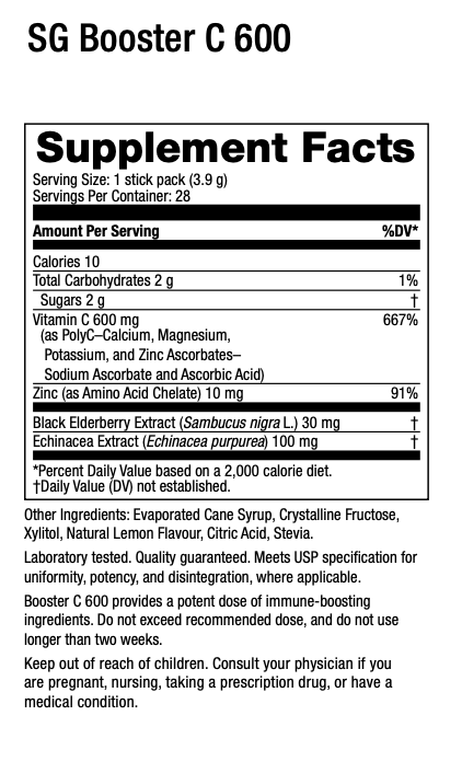 USANA Singapore Booster C Supplement Facts